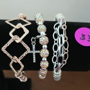 Erimish Silver and Gold Bracelet Set